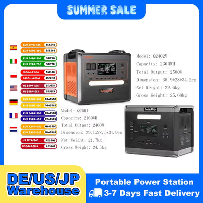 Station d'Énergie Solaire 2304Wh 2500W Portable