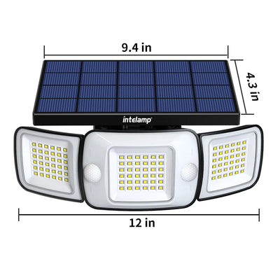 Applique Solaire Murale 1200LM Double Détecteur