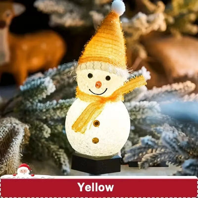Décoration Solaire Noël Bonhomme de Neige LED Étanche