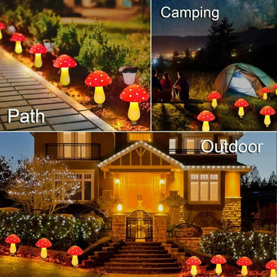 Guirlande Solaire Champignon Rouge Extérieur pour Jardin