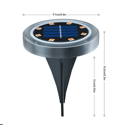 Spot Solaire LED Disque Antidérapant IP65 Jardin Patio Pelouse