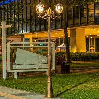 Lampadaire solaire de style européen coloris bronze