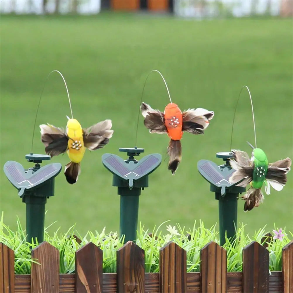 Colibri Solaire Volant Animé Décoration de Jardin