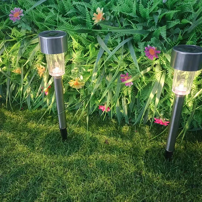 Balise Solaire Inox à Planter Éclairage d'Allée de Jardin