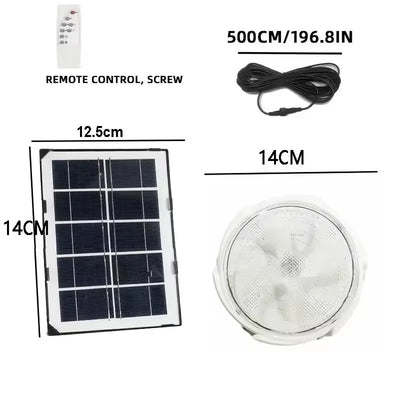 Lampe Solaire Intérieur Plafonnier Étanche avec Télécommande 25W et 60W