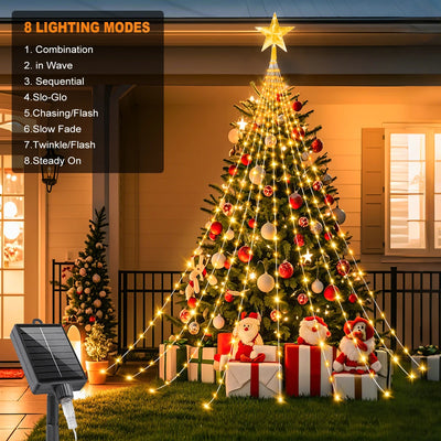 Guirlande Solaire 2 à 3 m 8 Modes Étanche Noël et Halloween
