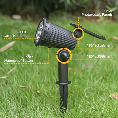 Spot Solaire 9 LED IP65 RGB Luminosité Réglable