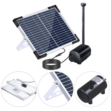 Fontaine Solaire 10 W avec Panneau 17 V pour Bassin de Jardin