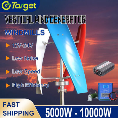 Éolienne Verticale 5000W IP67 Faible Bruit 12V 24V 48V