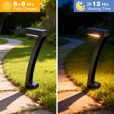 Lampe Solaire Jardin Marqueur de Chemin 6 LED Étanche IP65
