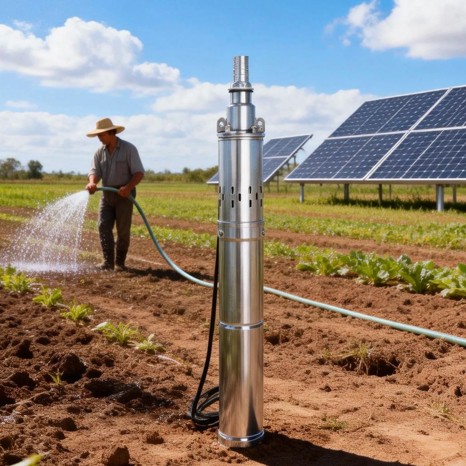 Pompe Solaire Submersible à Vis 48V MPPT Intégré 100m