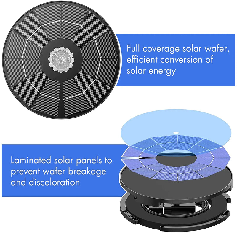 Pompe à eau solaire 3,5W fontaine flottante pour jardin