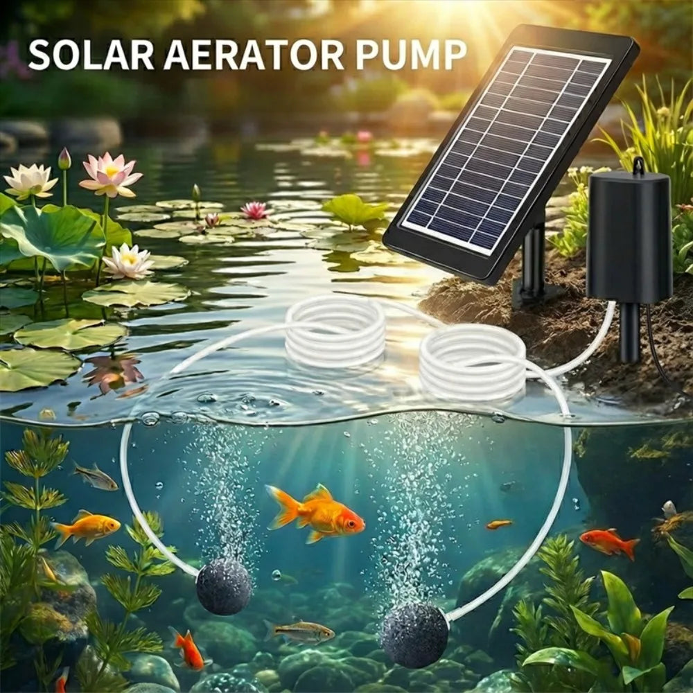 Pompe à Oxygène Solaire pour Bassin avec Pierres à Bulles