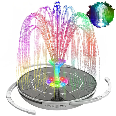 Pompe Fontaine Solaire LED 6,5W Bain d'Oiseaux Décoration Jardin