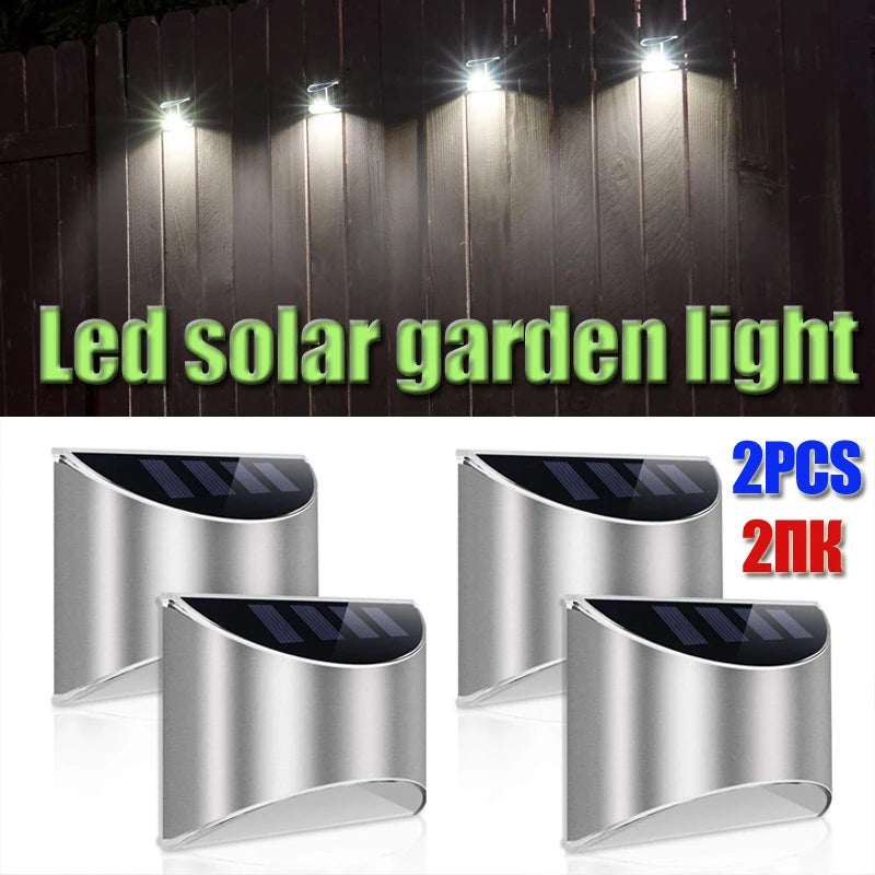 Lot de 2 Appliques Murales Solaires Extérieur Acier Inox