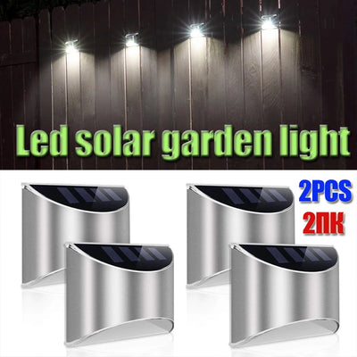 Lot de 2 Appliques Murales Solaires Extérieur Acier Inox