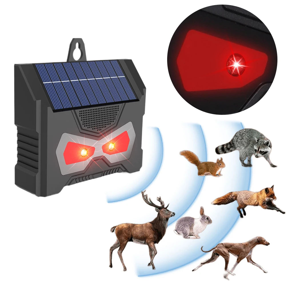 Répulsif Solaire Ultrason Anti-Cerfs LED Jardin et Poulailler