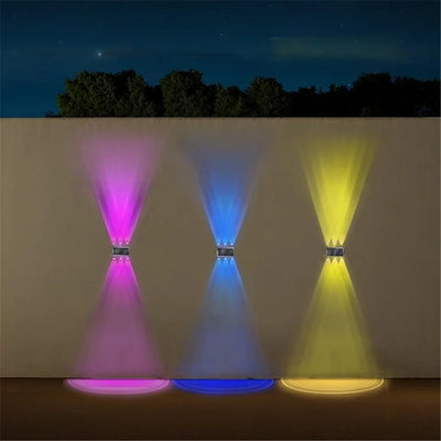 Détail du panneau solaire de l'applique murale RGB