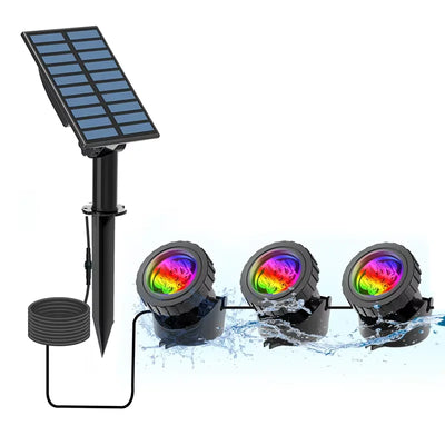 Lampe Solaire Bassin Submersible RGB Kit 3 à 5 Spots