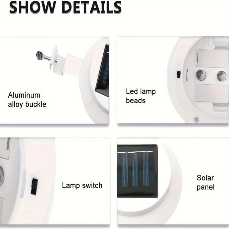 Applique Murale Solaire Extérieur 4 LED à Clipser Clôture Rambarde Escalier
