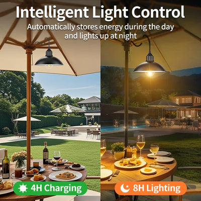 Lampe Solaire Suspendue de Jardin IP65 Blanc Chaud