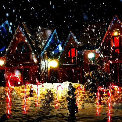 Balise Solaire Canne à Sucre LED Décoration de Noël