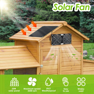 Extracteur d'Air Solaire 12V 25W Double Turbine Étanche
