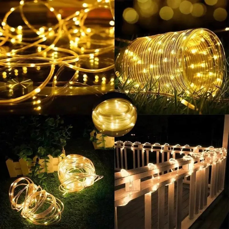 Guirlande Solaire Extérieur Noël 22 m 200 LED Étanche