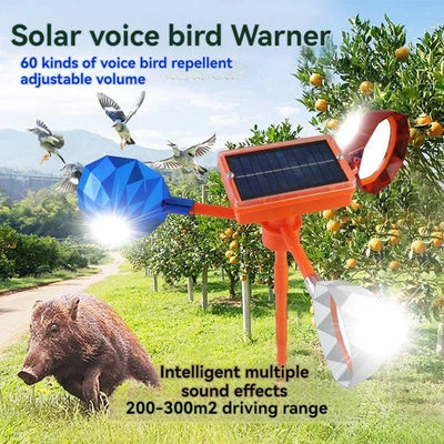 Effaroucheur Solaire Rotatif 360° Étanche Verger et Ferme