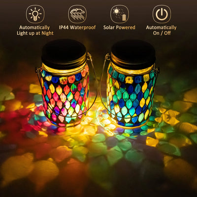 Lampe Solaire Décorative en Mosaïque de Verre