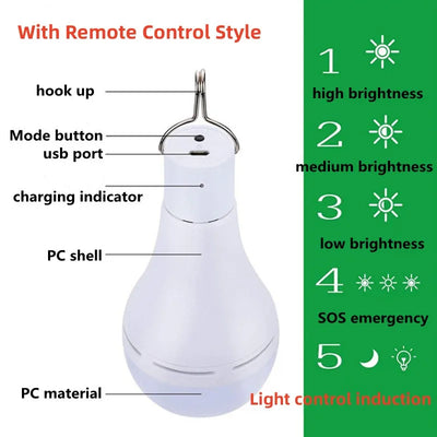 Ampoule LED solaire pour la randonnée