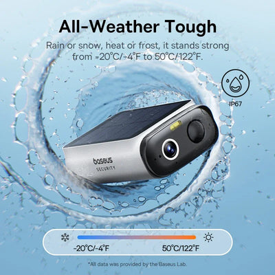 Caméra Solaire Baseus Security S1 Lite 2K IP67 FOV 135°