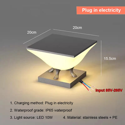 Lampe Solaire de Pilier Moderne d'Extérieur