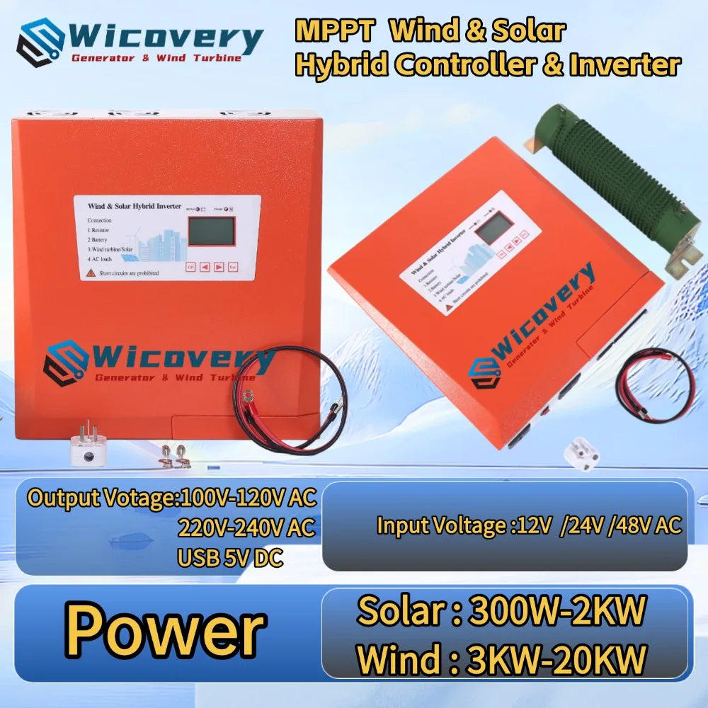Onduleur Hybride Solaire et Éolien 5 kW à 10 kW 12V 48V 220V