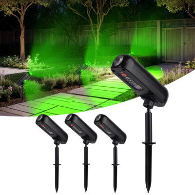 Lampe Solaire Verte Applique Murale Jardin IP65 4 Pièces