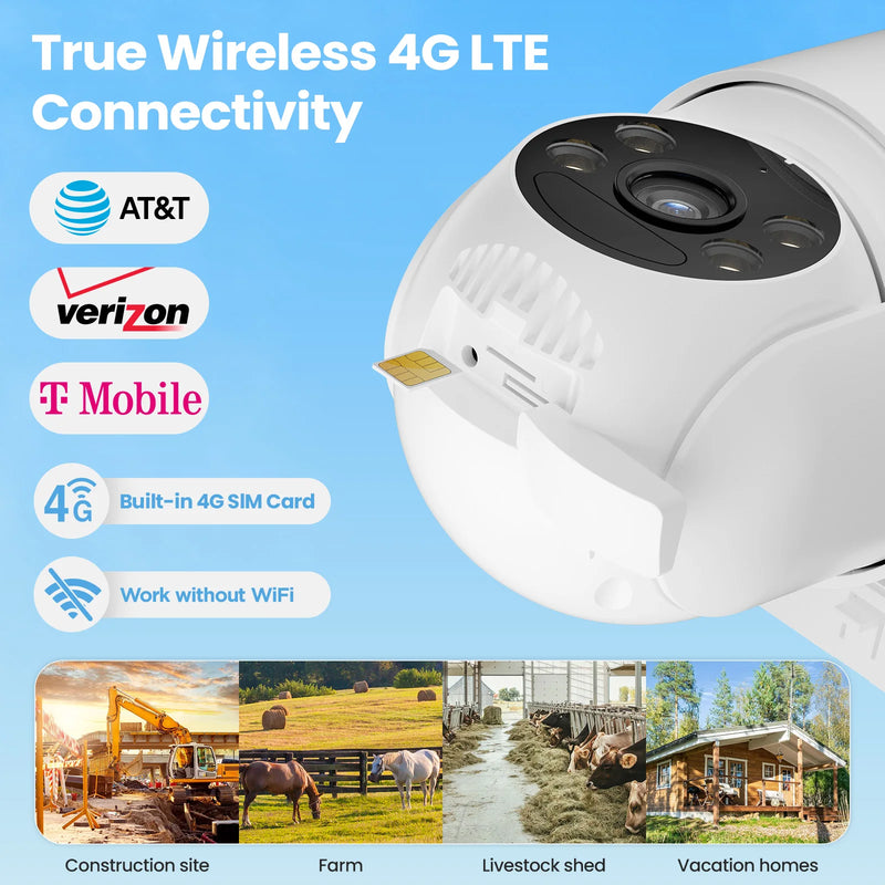 Caméra Solaire 4G Sans Fil Audio Bidirectionnel