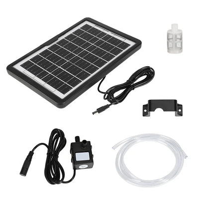 Kit Pompe Solaire Bassin 9V 6W avec Filtre et Tuyau 2 m