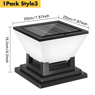 Lampe Solaire Pilier Portail Chapeau de Poteau 3 Tailles