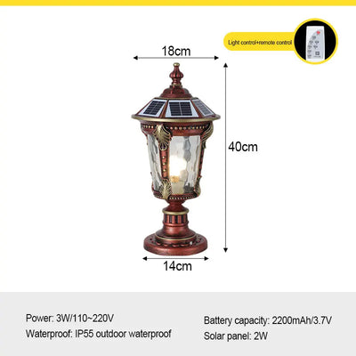 Lampe Solaire de Pilier et Poteau Extérieure