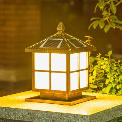 Borne Solaire LED Colonne de Jardin Étanche