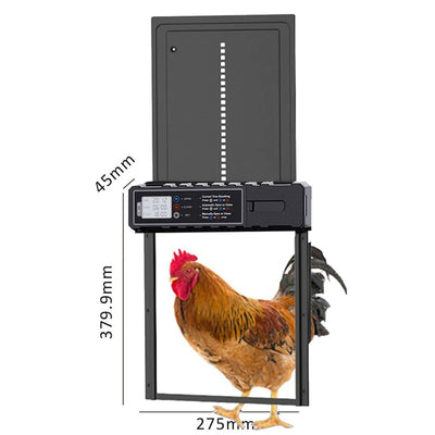 Porte Automatique de Poulailler Solaire Étanche Minuterie Intelligente