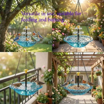 Fontaine Solaire Suspendue Cascade 3 Niveaux pour Oiseaux