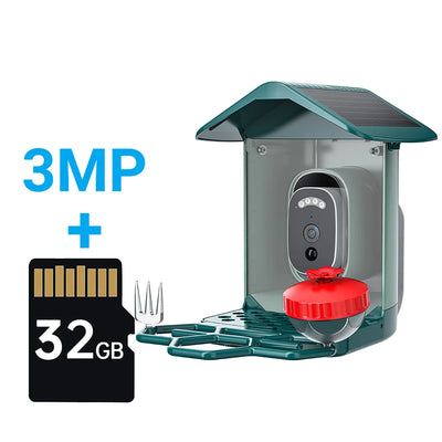 Caméra Solaire pour Mangeoire à Oiseaux 5MP WiFi IA IP66