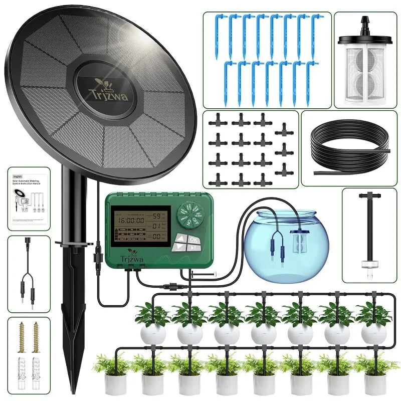 Kit d'Irrigation Solaire pour Serre Minuterie 15M – recharge solaire en journée