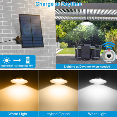 Lampe Solaire Suspendue Détecteur Mouvement Garage Cour IP65