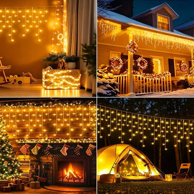 Guirlande Solaire Extérieure Rideau Lumineux LED