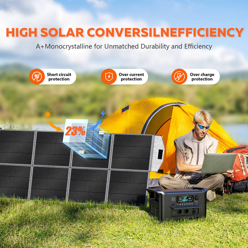 Station d'Énergie Solaire avec Panneau Solaire 400W