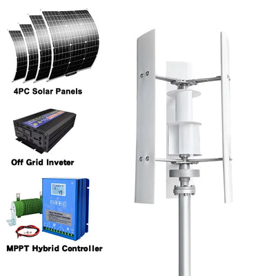 Éolienne Verticale 3000W 48V Kit Complet avec Onduleur