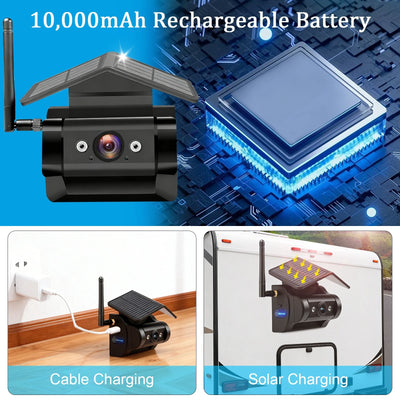 Caméra de Recul Solaire WiFi 1080P IP68 Camion et Camping-Car