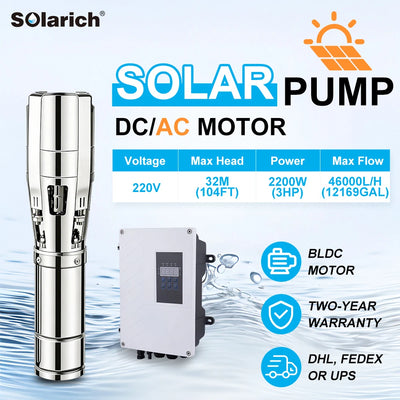 Pompe Solaire Submersible 6 Pouces Irrigation Agricole BLDC